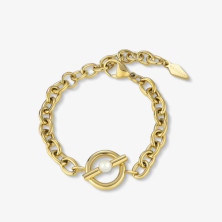 Pulseira Dourada Mulher Pérola Elo