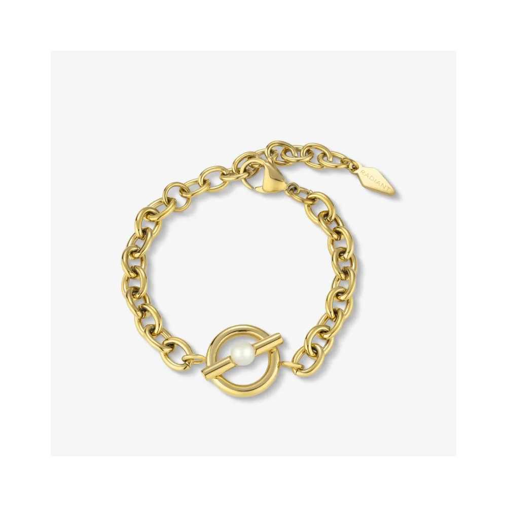 Pulseira Dourada Mulher Pérola Elo