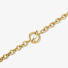Pulseira Dourada Mulher Pérola Elo