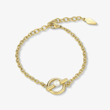 Pulseira Mulher Pérola Círculo Dourada