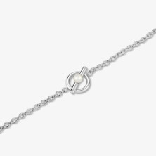 Pulseira Mulher Pérola Círculo Prateada