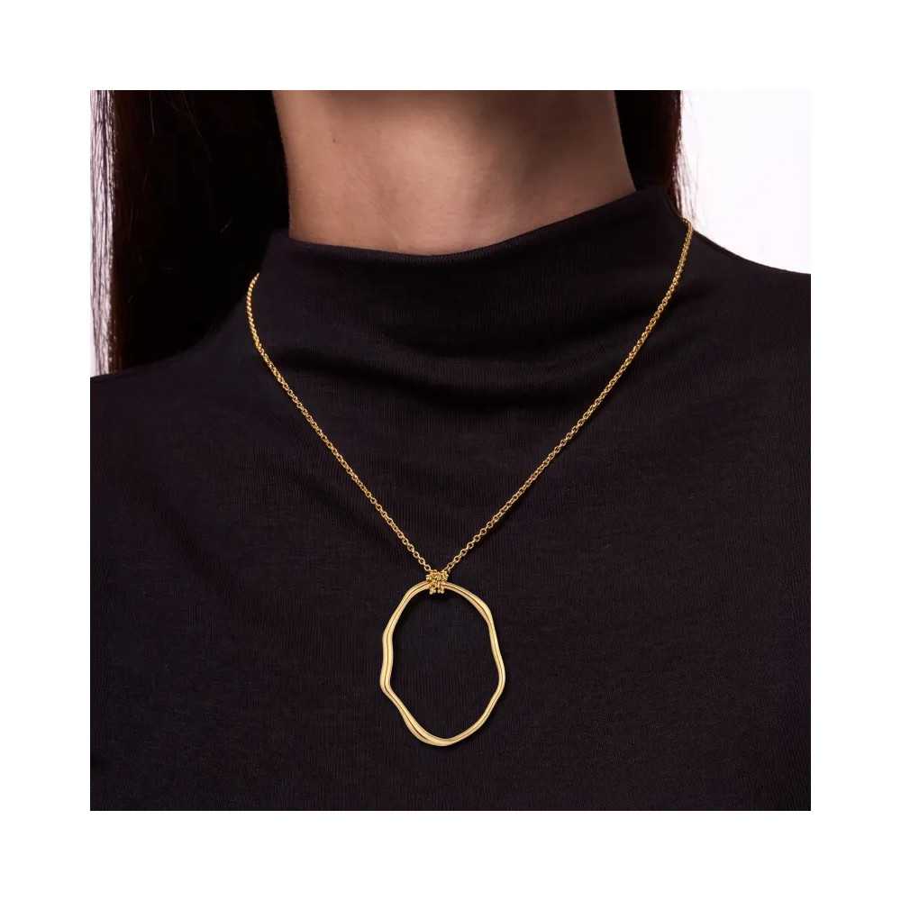 Colar Mulher Organic Oval Dourado