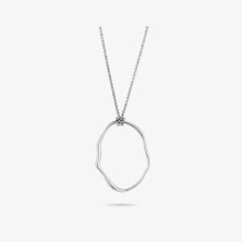 Colar Mulher Organic Oval Prateado