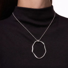Colar Mulher Organic Oval Prateado
