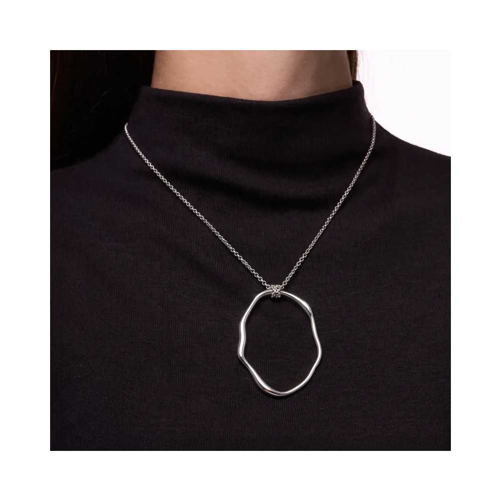 Colar Mulher Organic Oval Prateado
