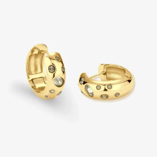 B&W Hoop Women's Gold Earrings