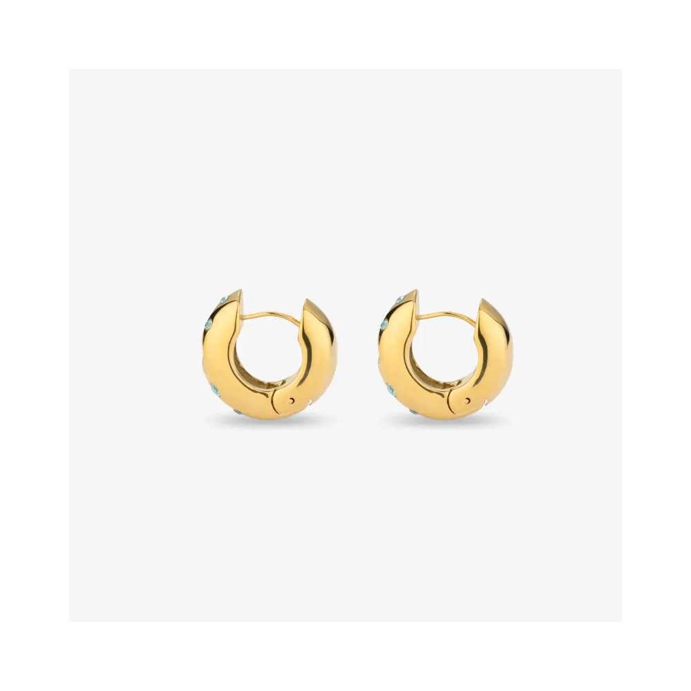 B&W Hoop Women's Gold Earrings