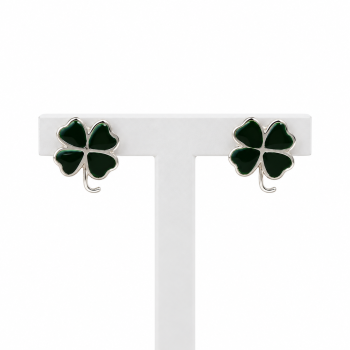 Brincos Trevos de Sorte Verdes Prata 925