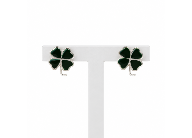 Brincos Trevos de Sorte Verdes Prata 925