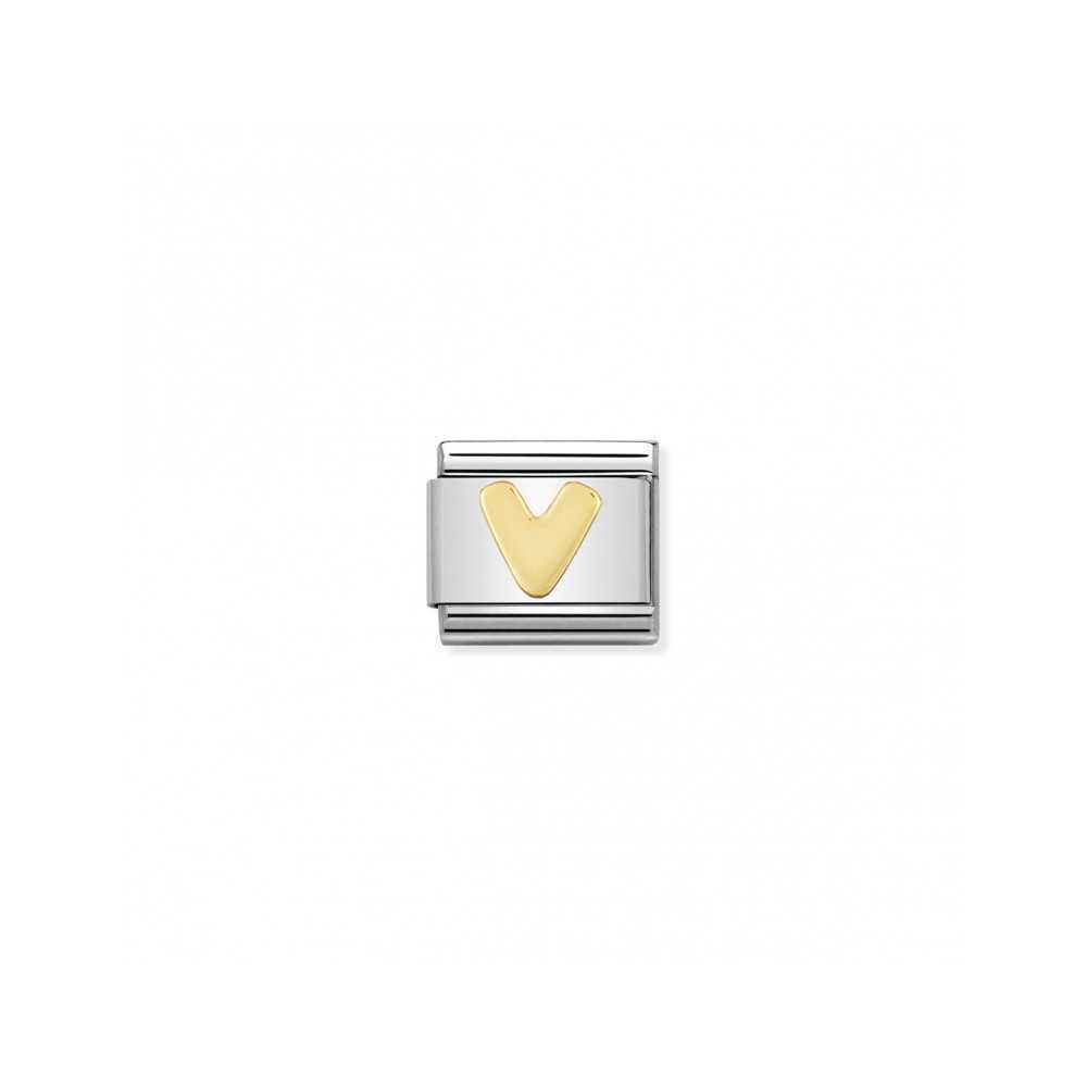 Link Nomination letra V - Contas P/ Pulseiras - Nomination Links - Sweet Apple ® Relojoaria | Joalharia | Ourivesaria