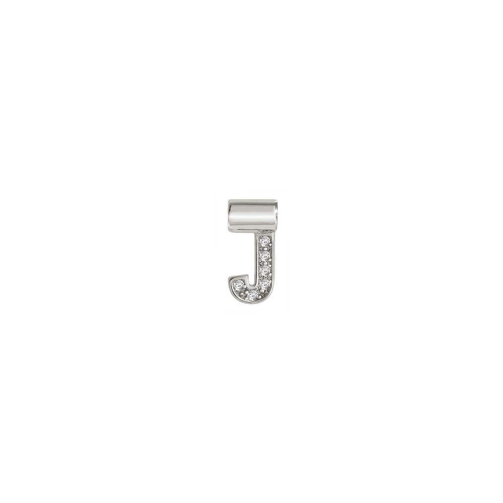 Pendente Seimia com Letra J - Contas P/ Pulseiras - Nomination Silver