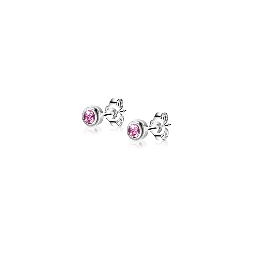 Brincos Zinzi Pedra Rosa - Earings - ZINZI