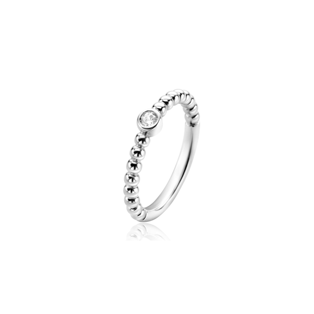Anel Zinzi Com Pedra Prateada - Anéis - ZINZI - Sweet Apple ® Relojoaria | Joalharia | Ourivesaria