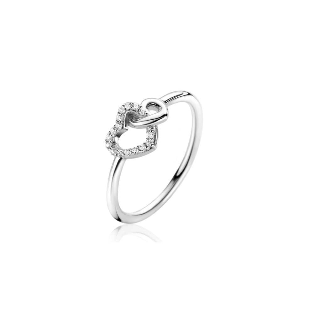 Anel Zinzi 2 Corações - Anéis - ZINZI - Sweet Apple ® Relojoaria | Joalharia | Ourivesaria