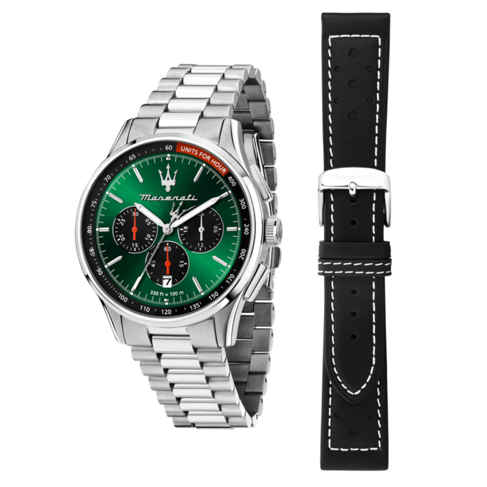 SORPASSO 42MM CHR GREEN DIAL SS BR+BLK S - Maserati - Maserati