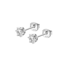 Solitaire LOTUS SILVER EARRINGS | Sweet Apple