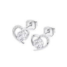 BRINCOS CORAÇÃO LOTUS SILVER