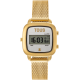 Relógio digital com bracelete em aço dourado D-Logo Mini