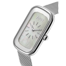 Relógio analógico com mostrador em madrepérola e bracelete em aço T-Band Club