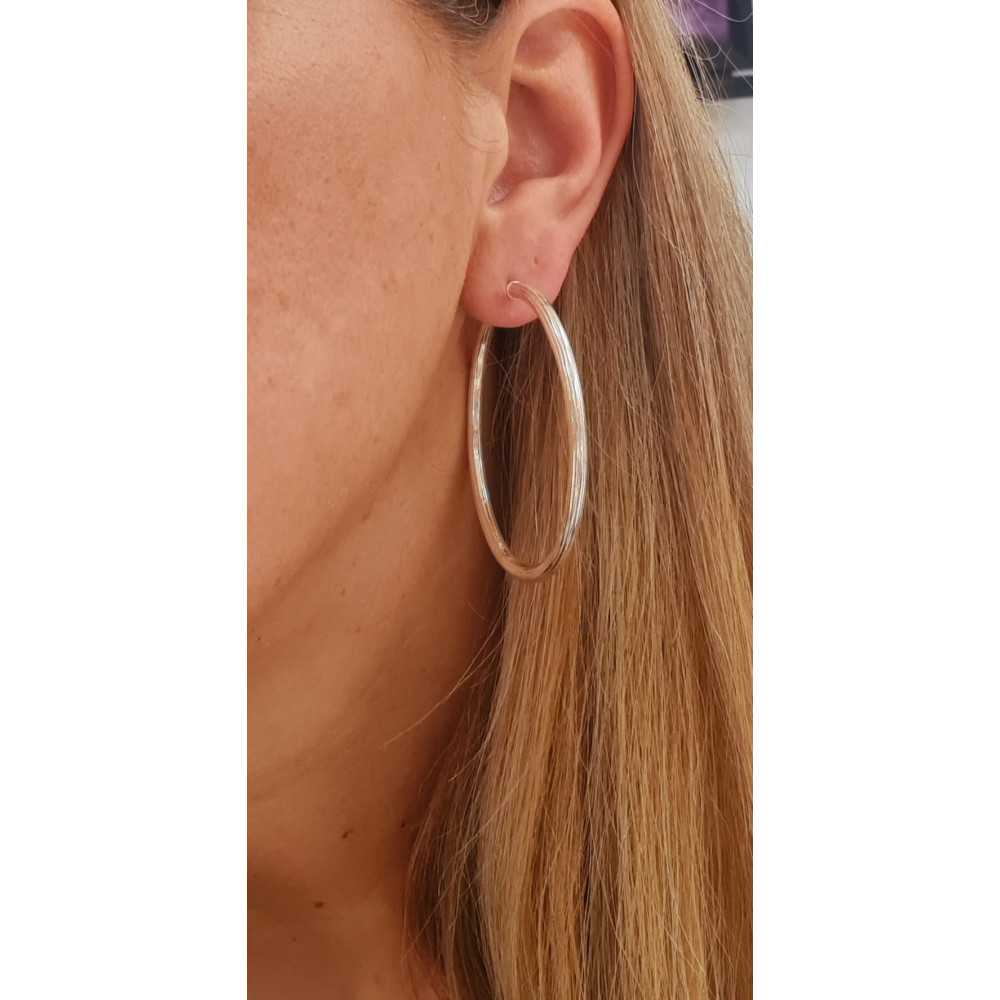 Argola prata Sweet Apple - Prata - Sweet Apple Silver - Sweet Apple ® Relojoaria | Joalharia | Ourivesaria